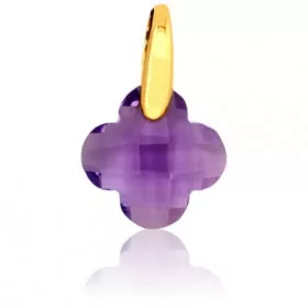 Bijou Pendentif Trèfle or et améthyste