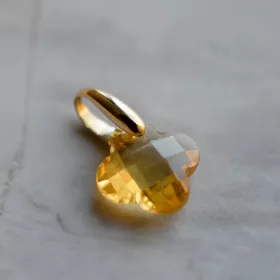 Pendentif Trèfle or et citrine
