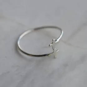 Bague double croix