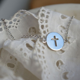 bracelet croix ajouré argent