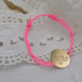 Bracelet sur cordon rose...