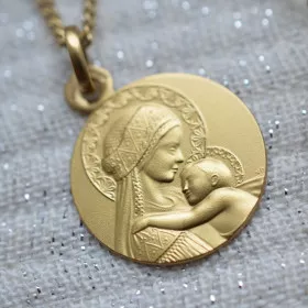 medaille-bapteme-doucemere-9carats-laudate