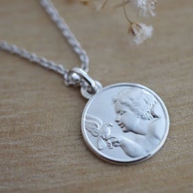 Medaille bapteme Ange à la colombe