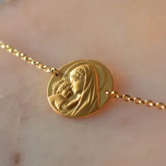 Bracelet médaille Vierge à...