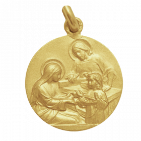 Medaille bapteme Sainte Famille à l'atelier