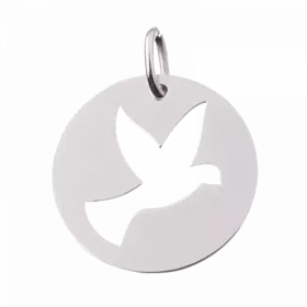 Medaille Colombe à l'envol ajourée argent