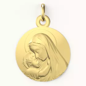 vierge-a-l'enfant-rayonnant-or-18-carats-medaille