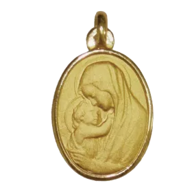medaille bapteme Vierge à l'Enfant ovale