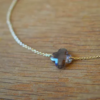 Bracelet Trèfle Quartz Fumé Marron