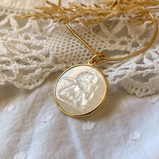Medaille bapteme Ange Raphael nacre