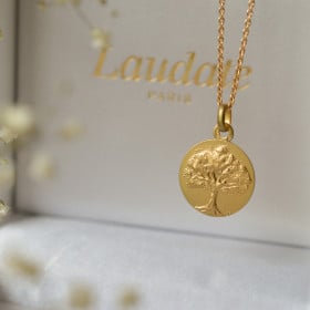 medaille de bapteme arbre de vie laudate