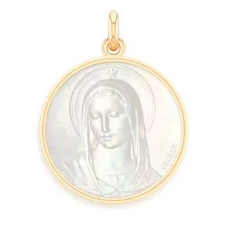 Medaille bapteme Maris stella nacre