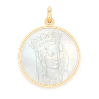 Medaille bapteme Notre Dame de Paris nacre