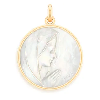 Medaille bapteme Vierge prière nacre