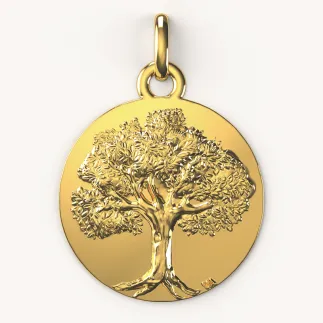 medaille de bapteme arbre de vie laudate