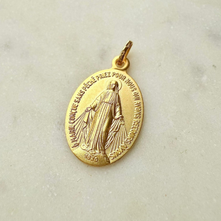 médaille miraculeuse or 18 carats laudate